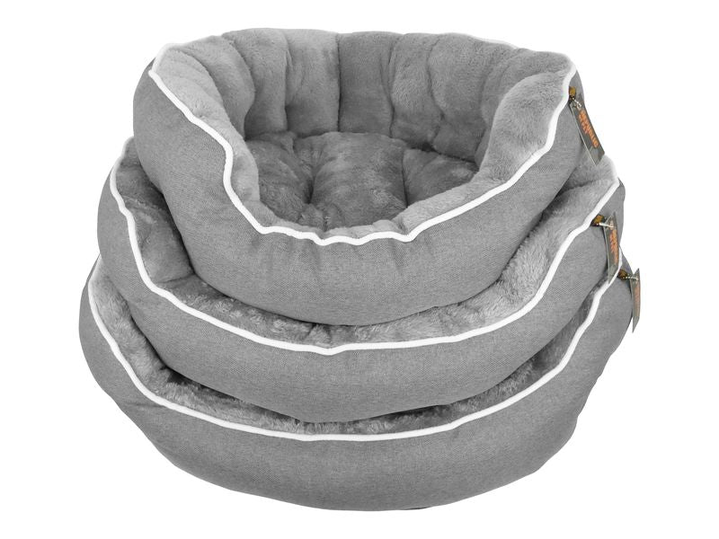 23" SNUGGLE GREY CORD OVAL BED