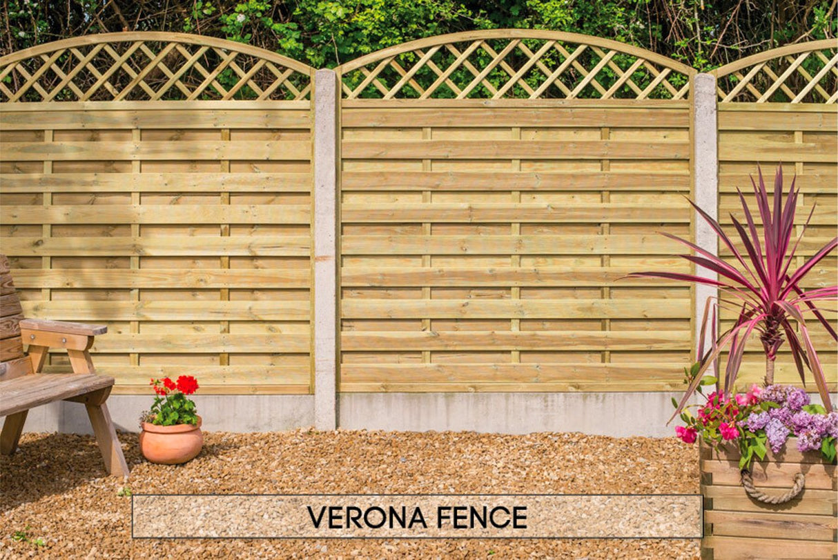 Verona Diamond Top Fencing Panel 1.8m x 1.8m