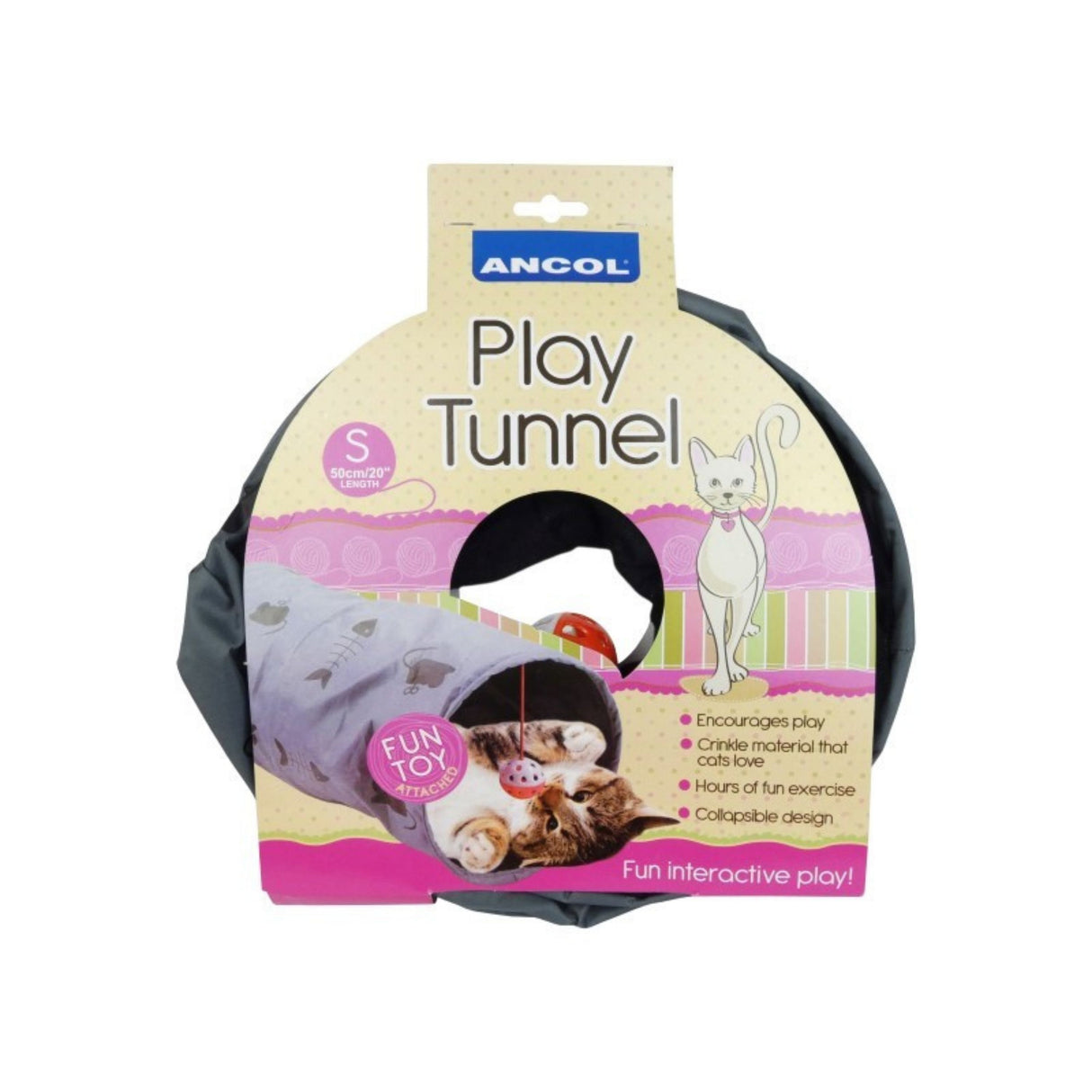 Ancol Cat play tunnel grey 50cm