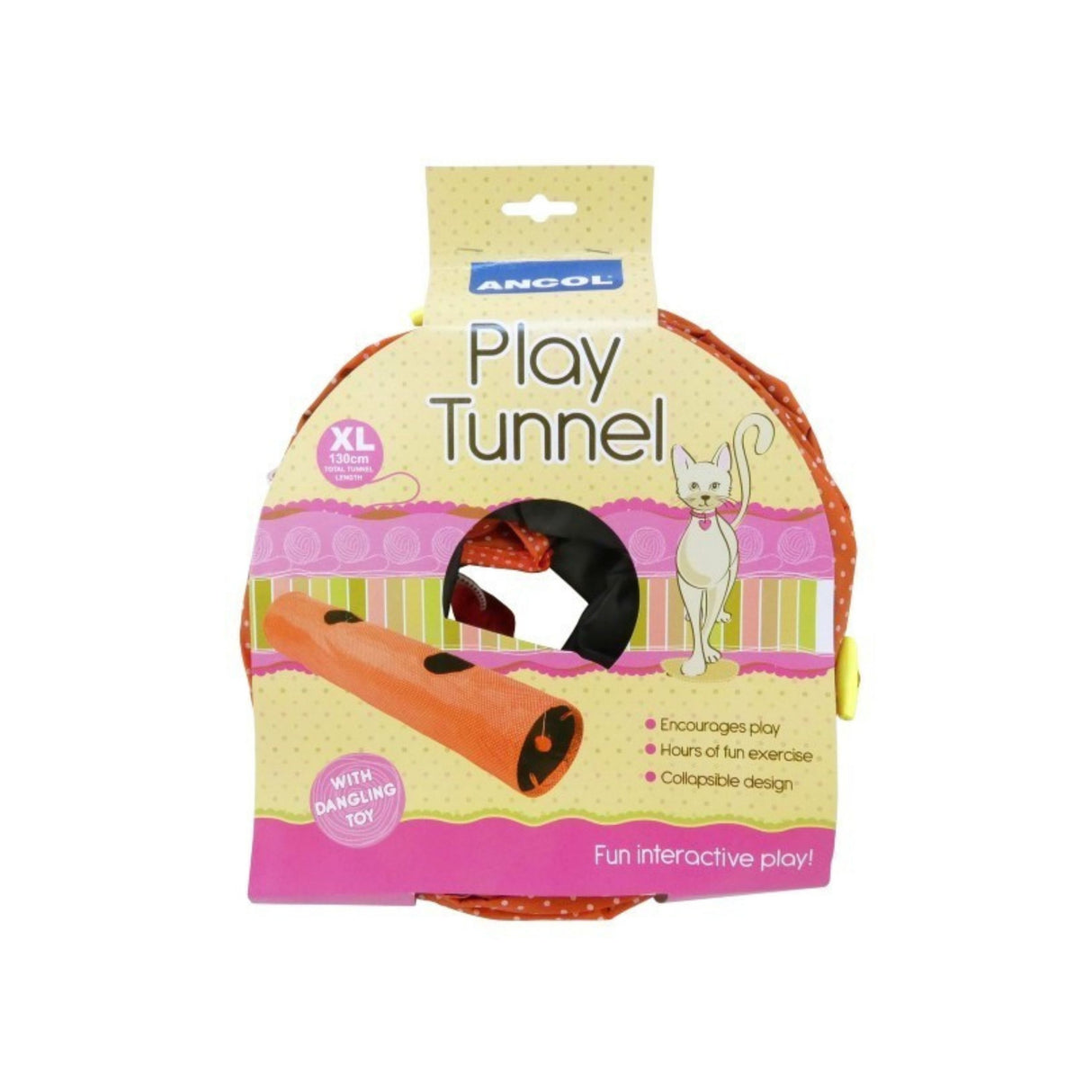 Ancol Cat Play Tunnel Red 130cm
