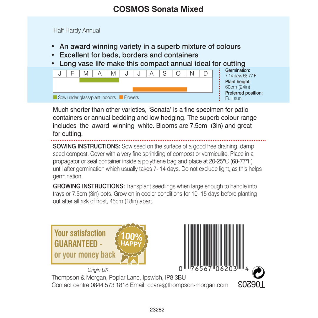Thompson & Morgan - Cosmos Sonata Mixed Seeds