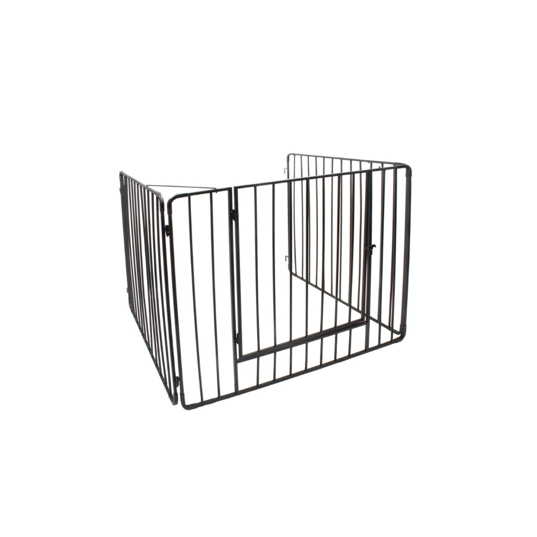 DeVielle Heritage Premium Black Heavy Duty Stove Guard with Front Opening Gate