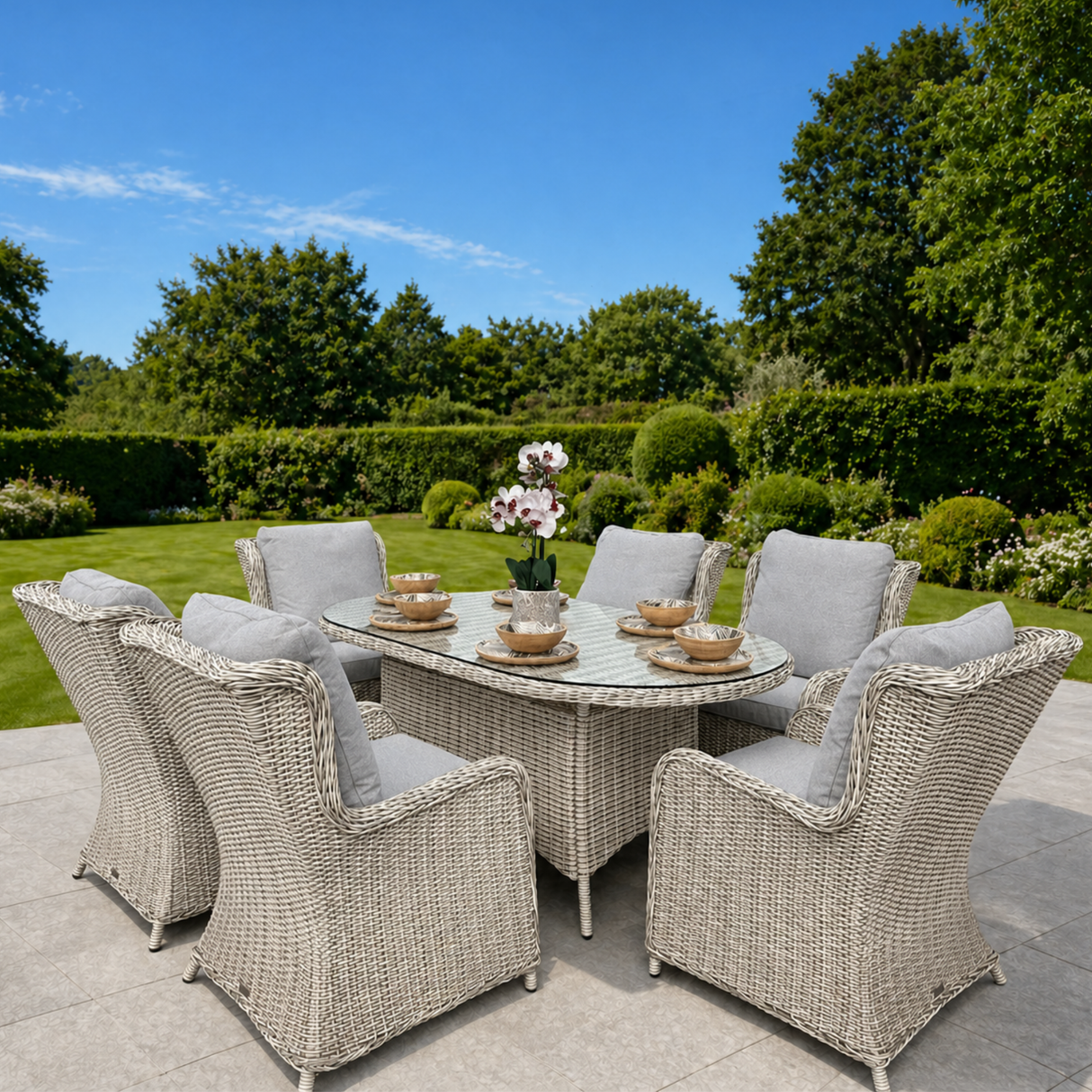 Rattan Delano Deluxe Outdoor Dining Set