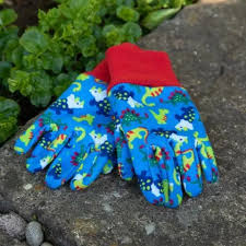 Kent & Stowe Blue Dinosaur Gardening Gloves Age 3-6