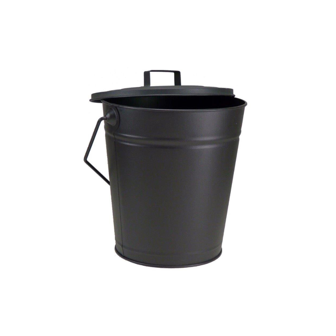 Black Metal Coal Bucket & Lid