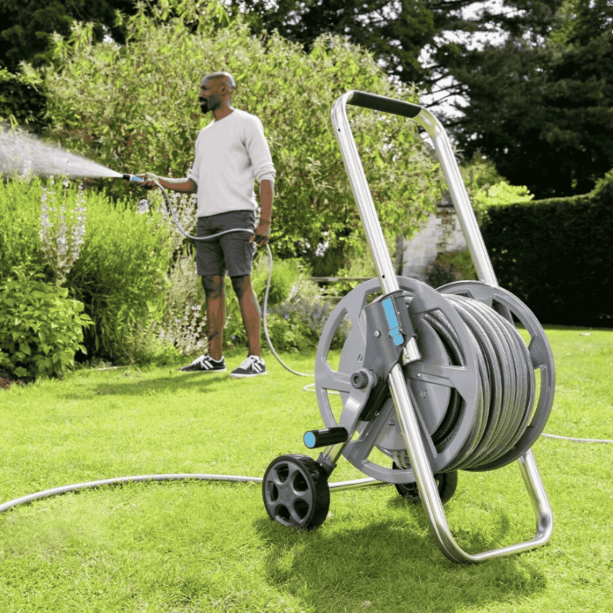 Flopro Metal Heavy Duty Hose Cart Set with 50m hose