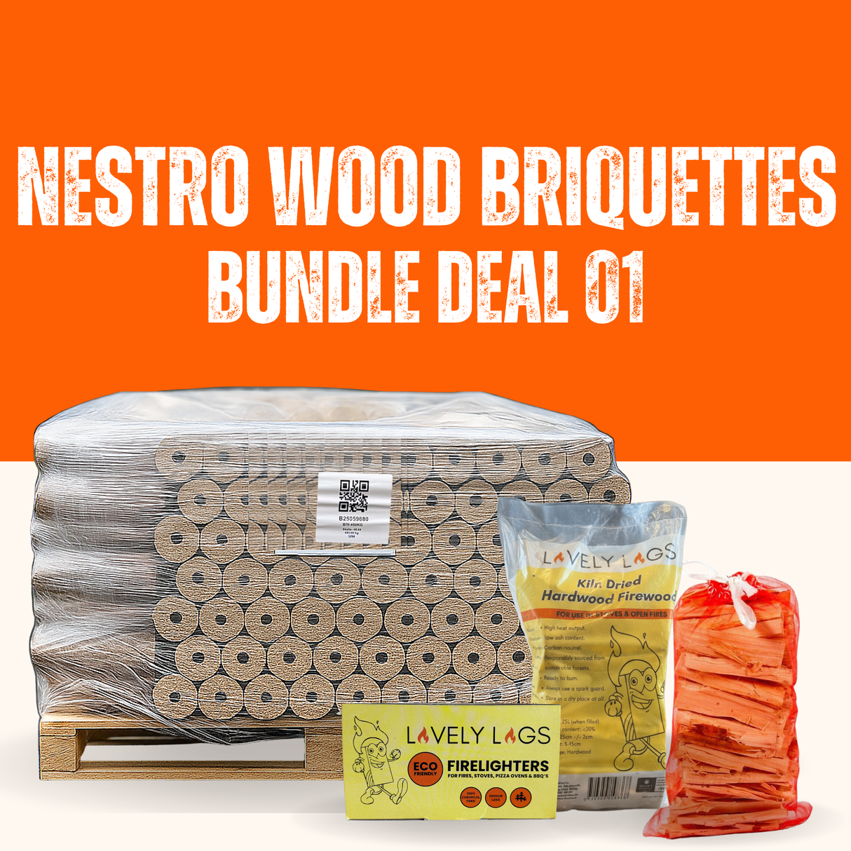 Lovely Logs Nestro Hardwood Birch Briquettes Bundle Deal 1