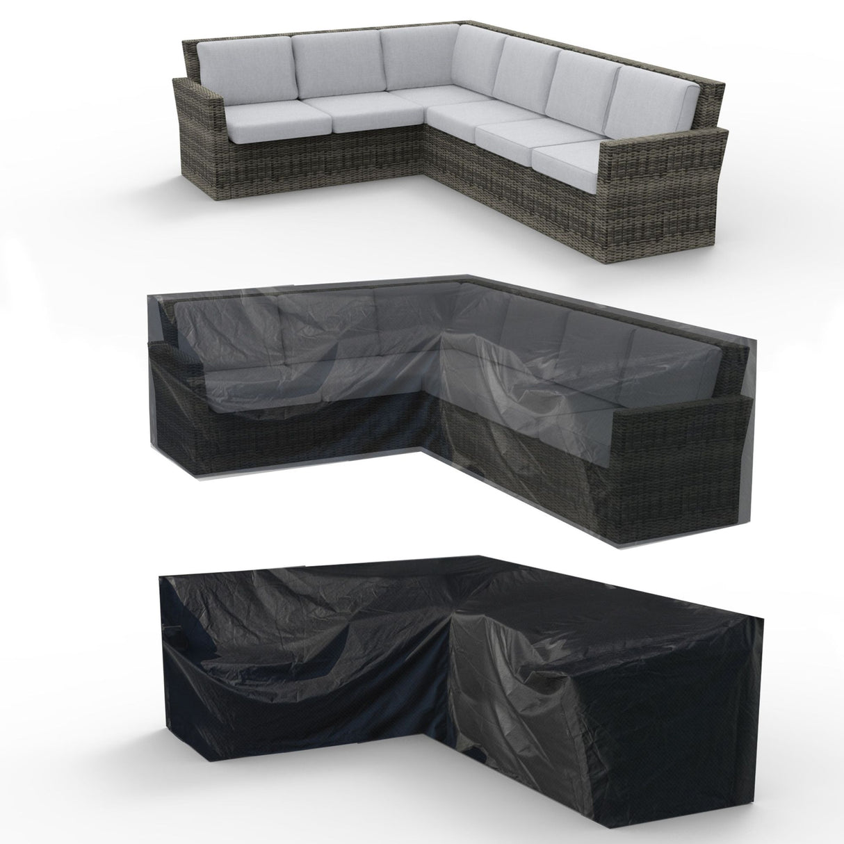L Shaped Corner Patio Set Cover - Medium - 215cm X 85cm