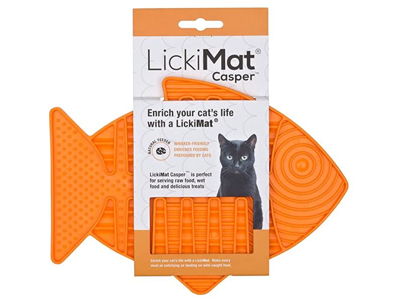 Lickimat Casper Cat treat mat orange
