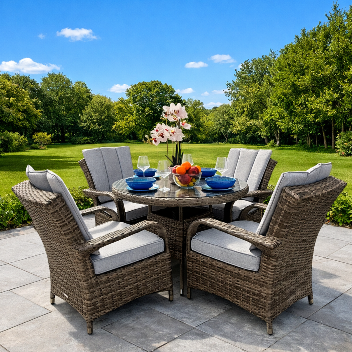 Milan 4 Seat Outdoor Dining Set