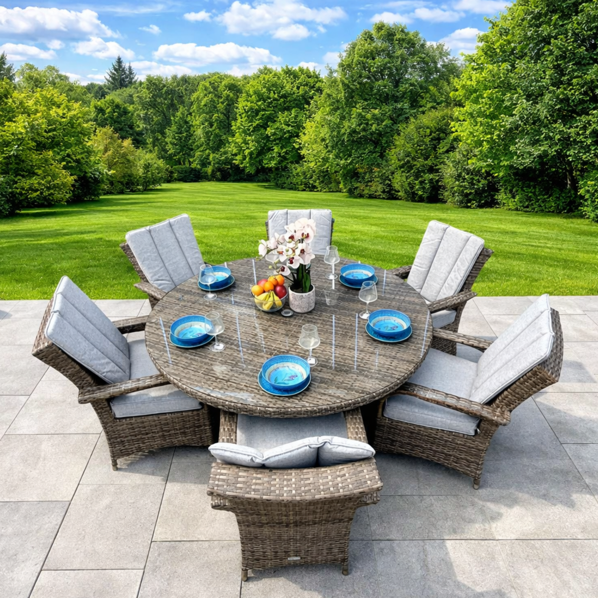 Milan 6 Seat Outdoor Dining Set