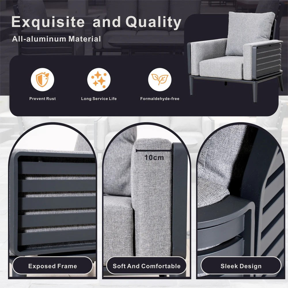 Mimo Aurel 7 Seater Aluminium Outdoor Sofa Set