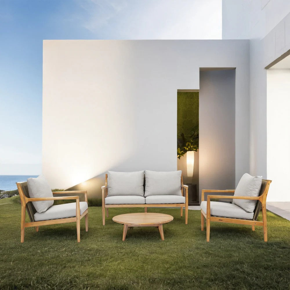 Mimo Solara 4 Seater Wood Outdoor Sofa Set 4 Piece