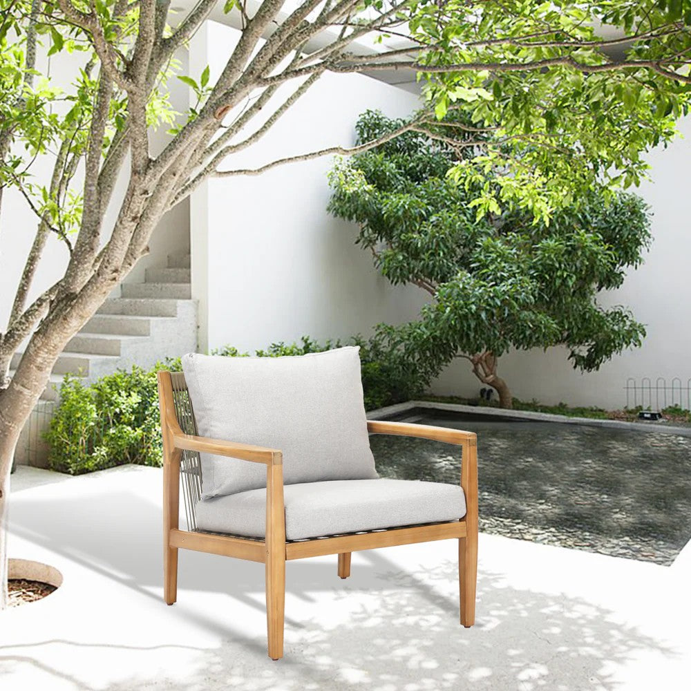 Mimo Solara 5 Seater Wood Outdoor Sofa Set 4 Piece