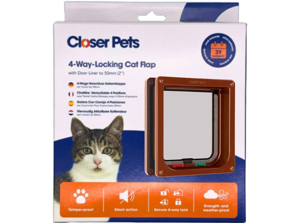 Petmate Lockable Cat Flap Brown