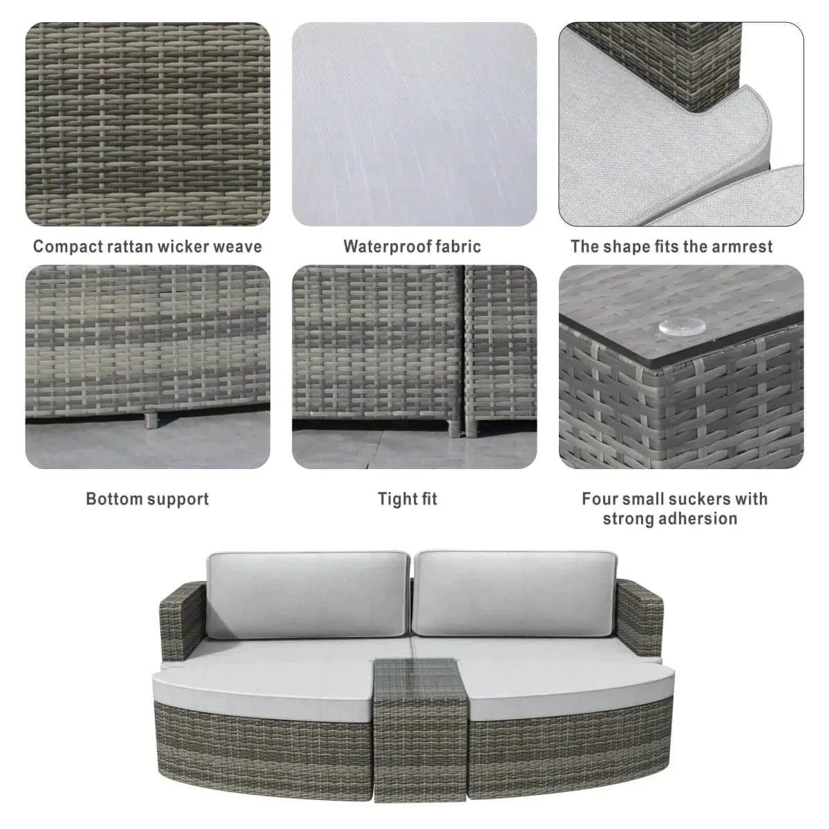 Rattan Outdoor Daybed With Coffee Table