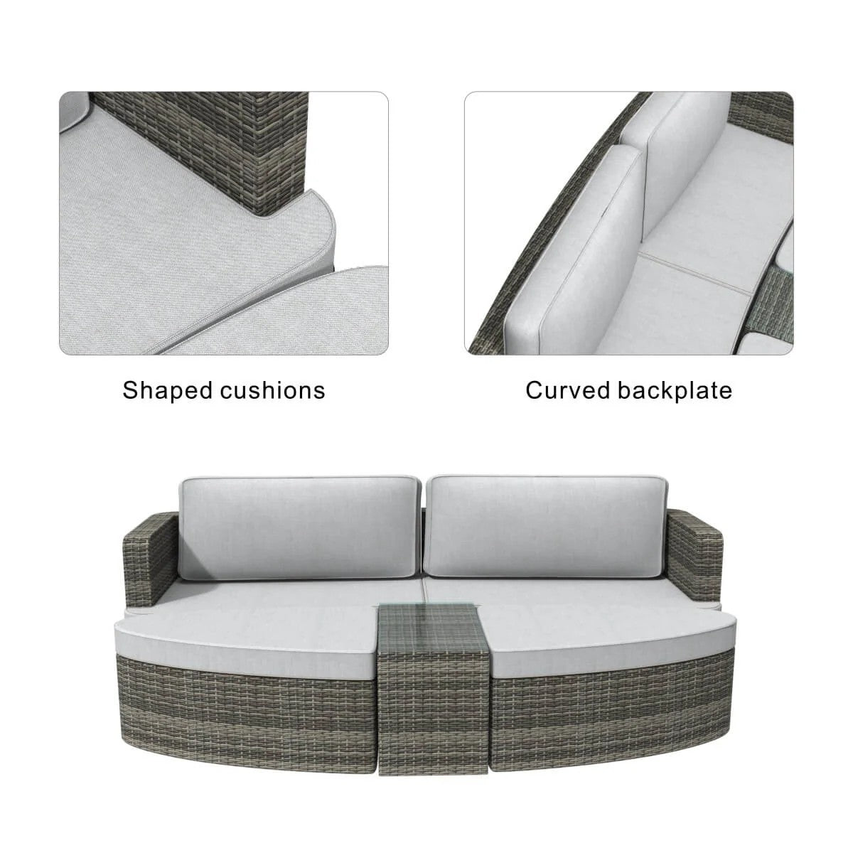 Rattan Outdoor Daybed With Coffee Table