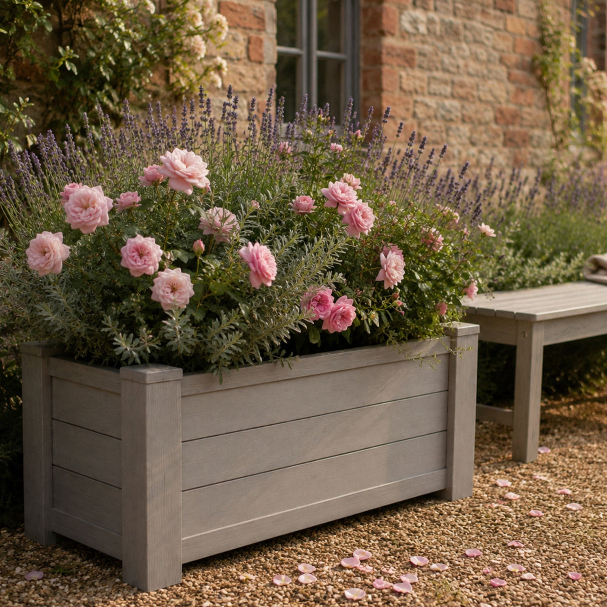 Winawood Large Rectangular Planter - Stone Grey