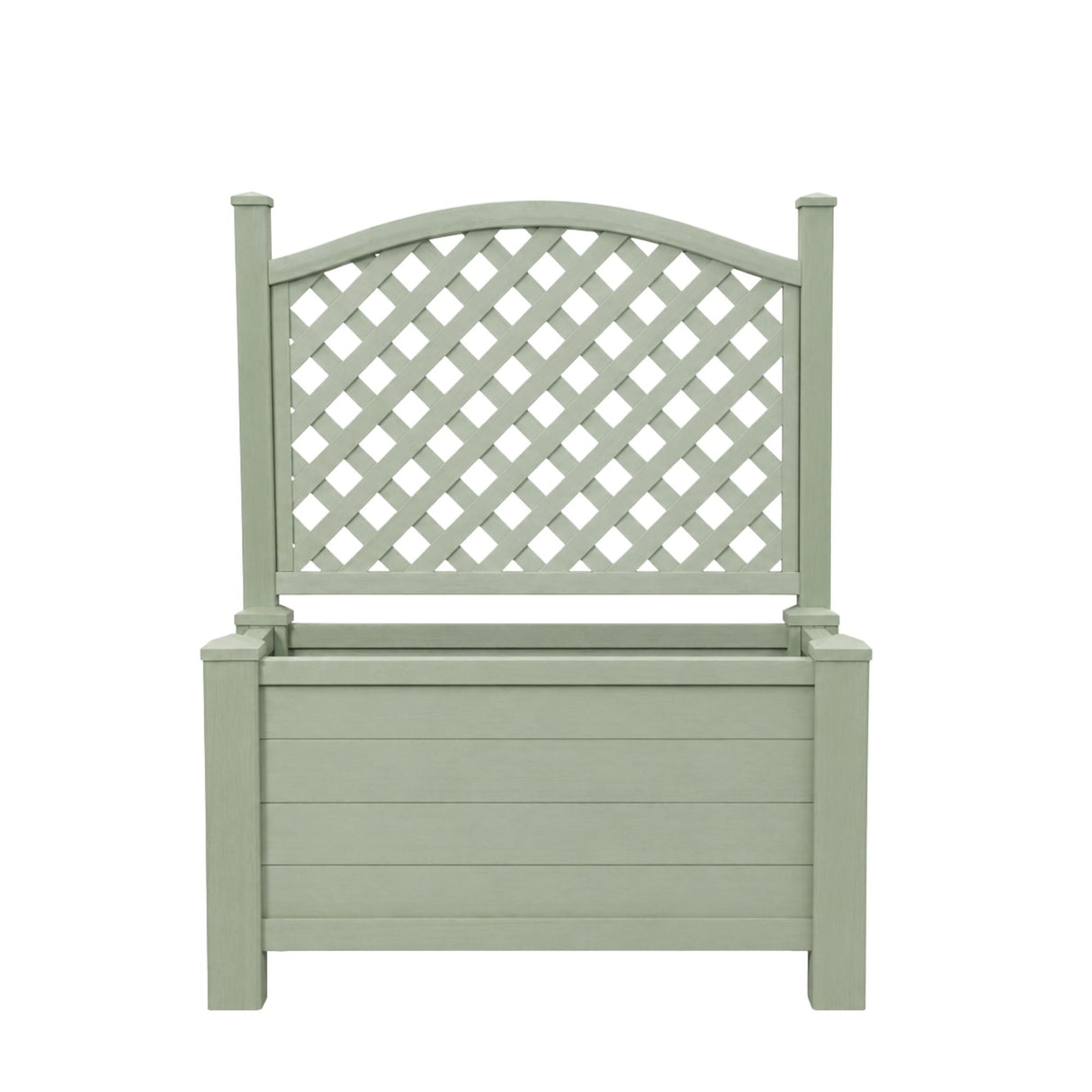 Winawood Large Rectangular Planter with Trellis - Duck egg green