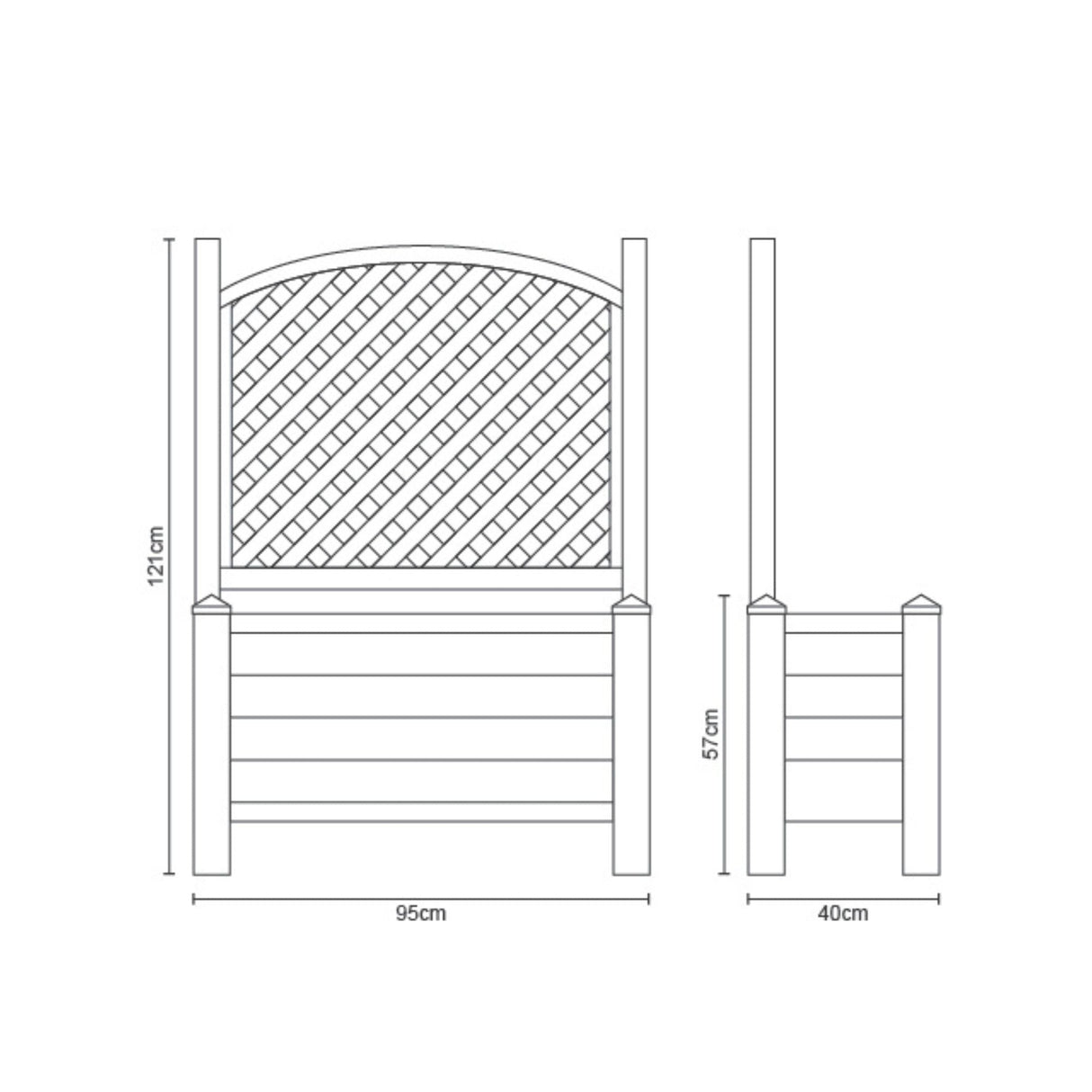 Winawood Large Rectangular Planter with Trellis Stone Grey