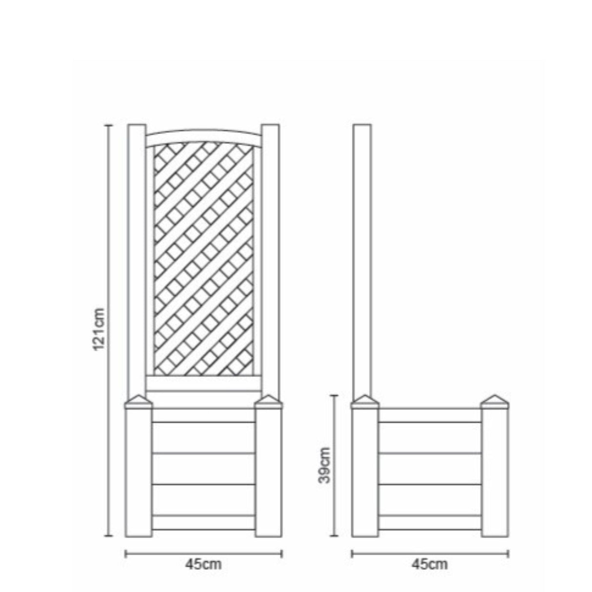 Winawood Square Planter with Trellis - Duck Egg Green