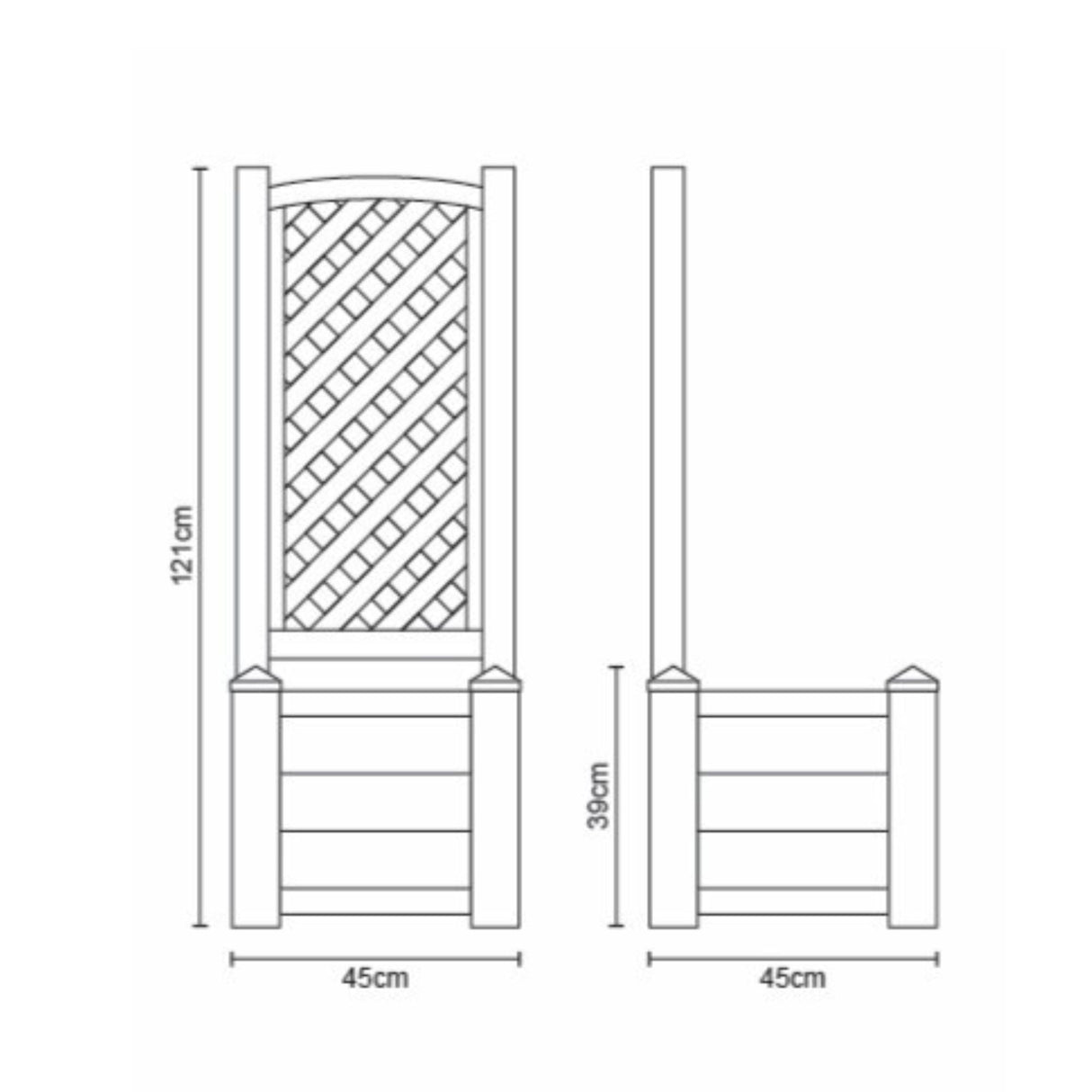 Winawood Square Planter with Trellis - Powder Blue