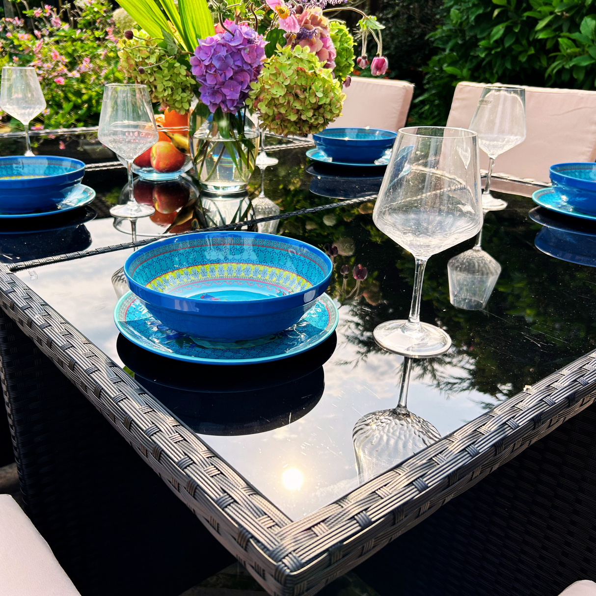 11 Piece Rattan Cube Dining Set in Black