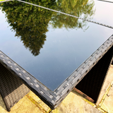 11 Piece Rattan Cube Dining Set in Black