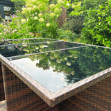 11 Piece Rattan Cube Dining Set in Brown