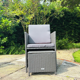 11 Piece Rattan Cube Dining Set in Grey
