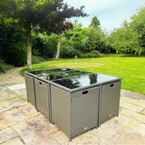 11 Piece Rattan Cube Dining Set in Grey