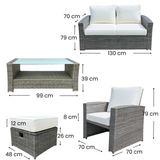 Amore 6 Piece Rattan Sofa Set