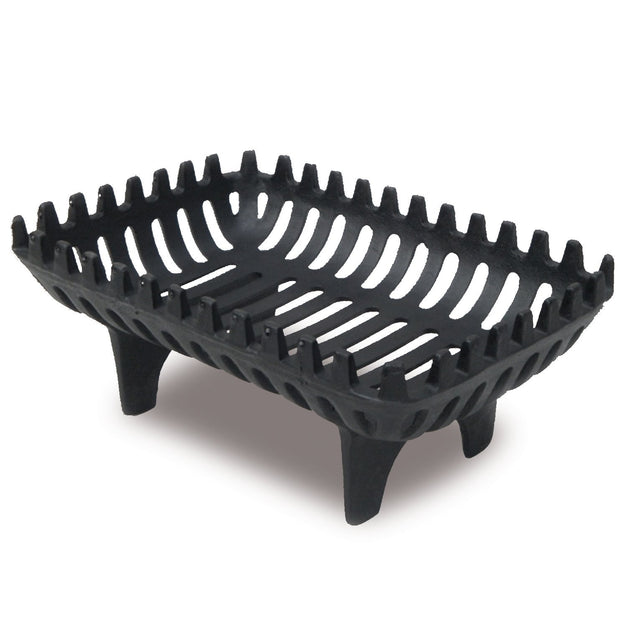 Black cast iron basket grate for fireplaces
