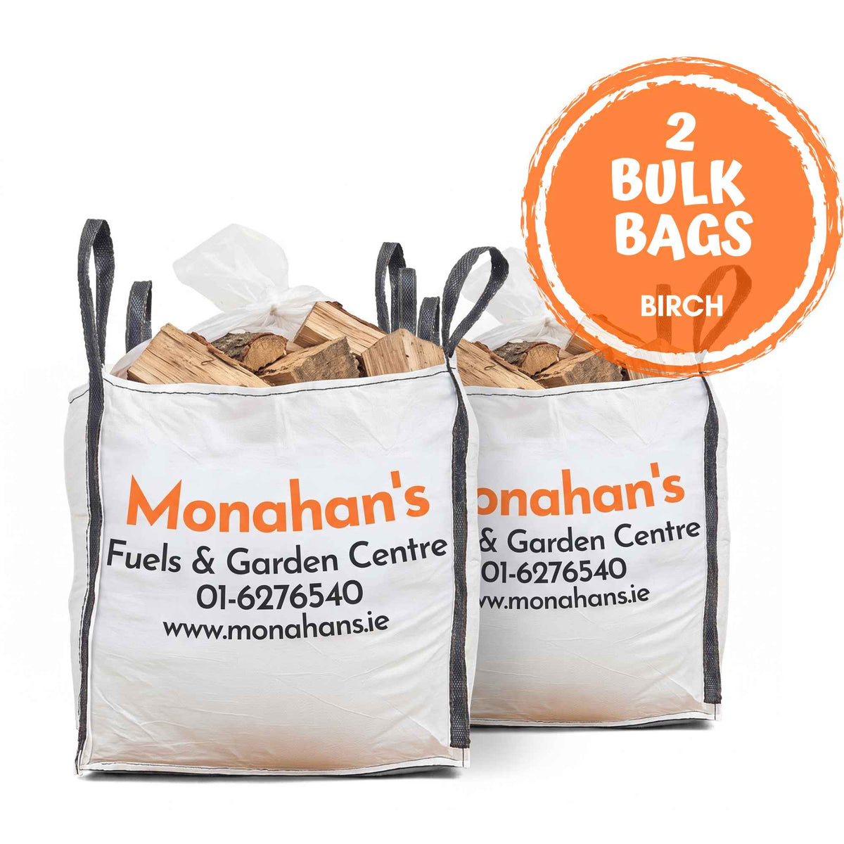 2 Kiln Dried Birch Firewood Bulk Bags