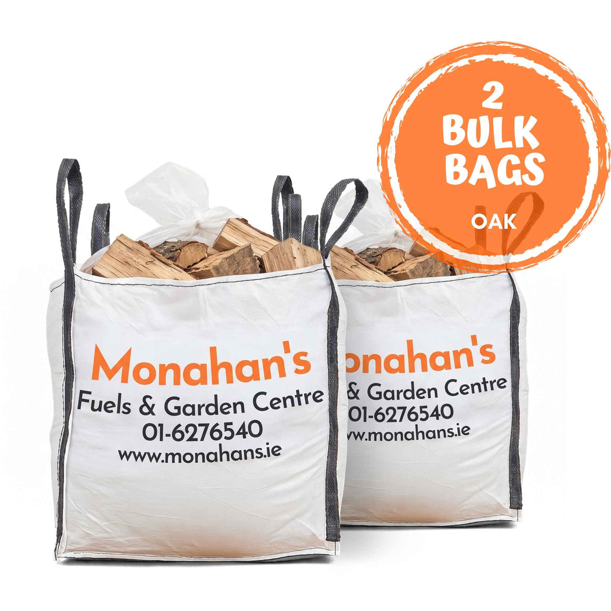 2 Kiln Dried Oak Firewood Bulk Bags