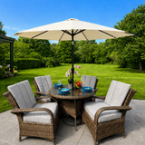 2.7m Aluminium Parasol With Tilt & Crank in Cream