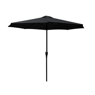 2.7m Aluminium Parasol with Tilt & Crank in Black
