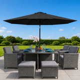 2.7m Aluminium Parasol with Tilt & Crank in Black