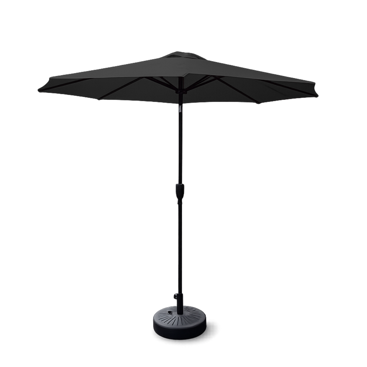 2.7m Aluminium Parasol with Tilt & Crank in Black