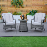 Rattan Bistro 3 Piece Set - Grey