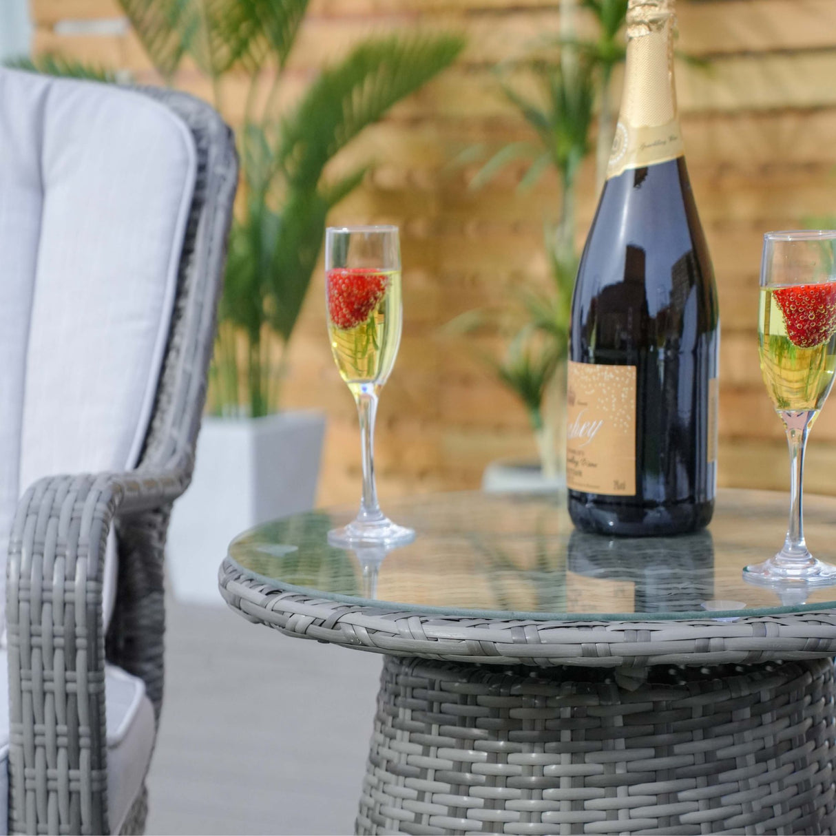 Rattan Bistro 3 Piece Set - Grey