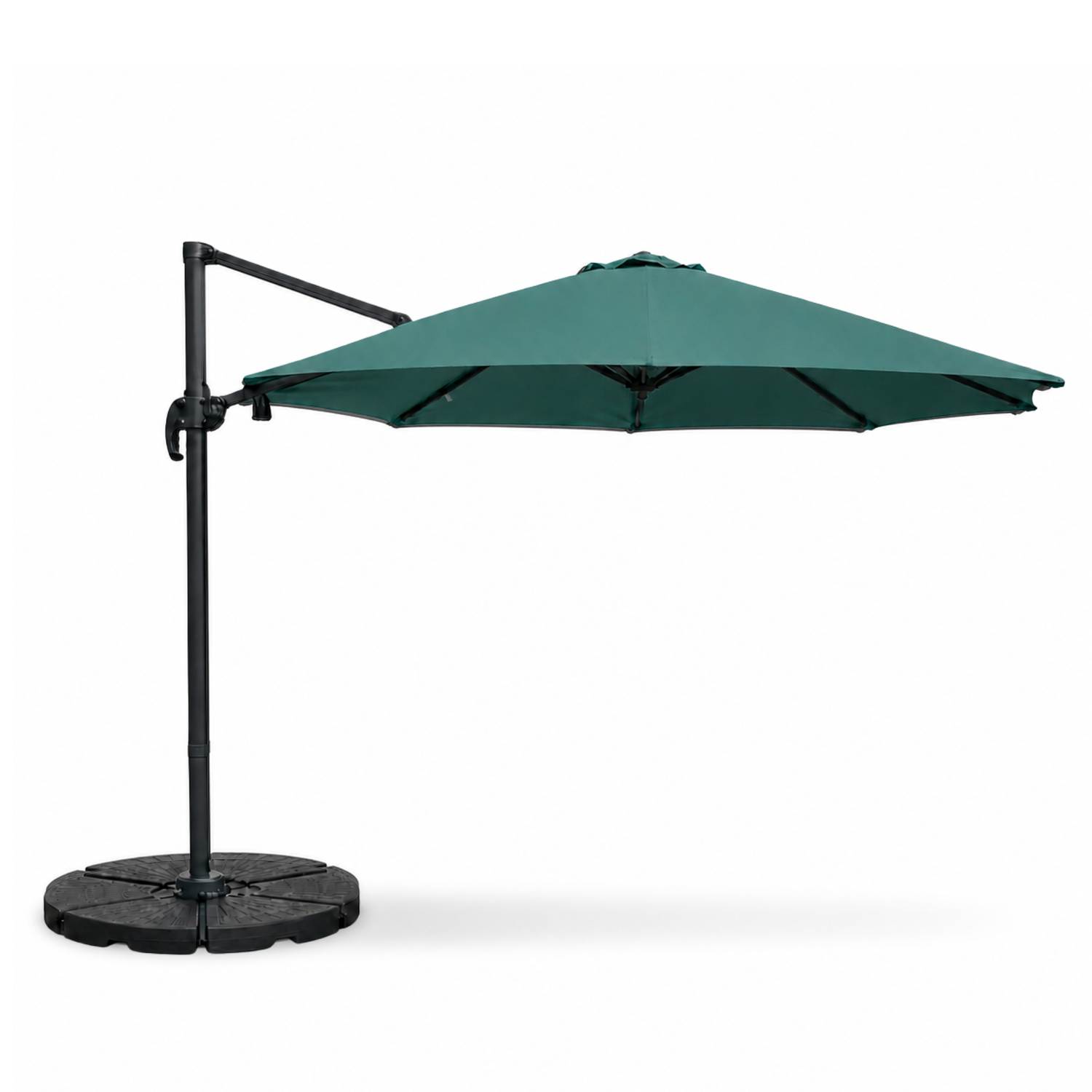 3m Deluxe Cantilever Parasol With Base in Green