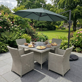 3m Deluxe Cantilever Parasol With Base in Green