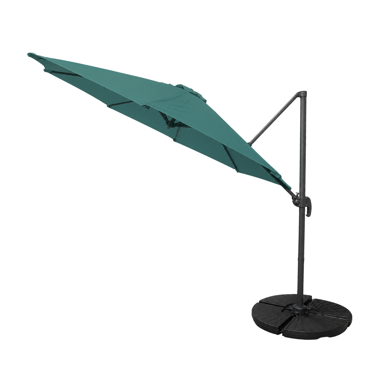 3m Deluxe Cantilever Parasol With Base in Green