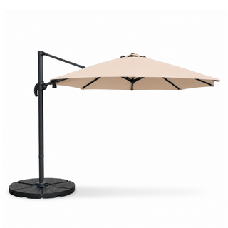 3m Deluxe Cantilever Parasol With Base in Taupe