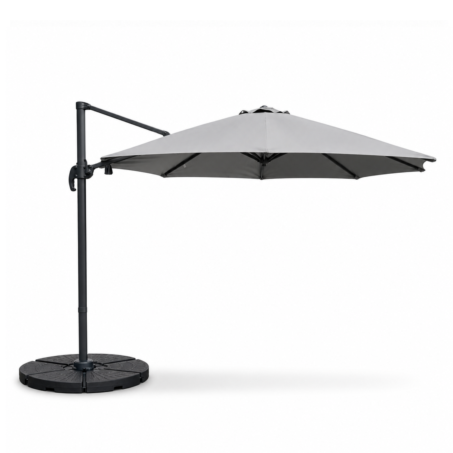 3m Deluxe Cantilever Parasol With Base in Grey