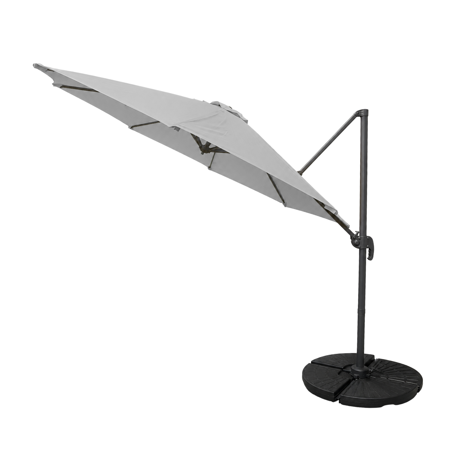 3m Deluxe Cantilever Parasol With Base in Grey
