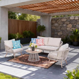 4 Seater Outdoor Sofa Set with Round Coffee Table