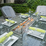 6 seater Outdoor Dinig Set With Firepit Table