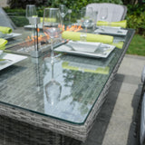 6 seater Outdoor Dinig Set With Firepit Table